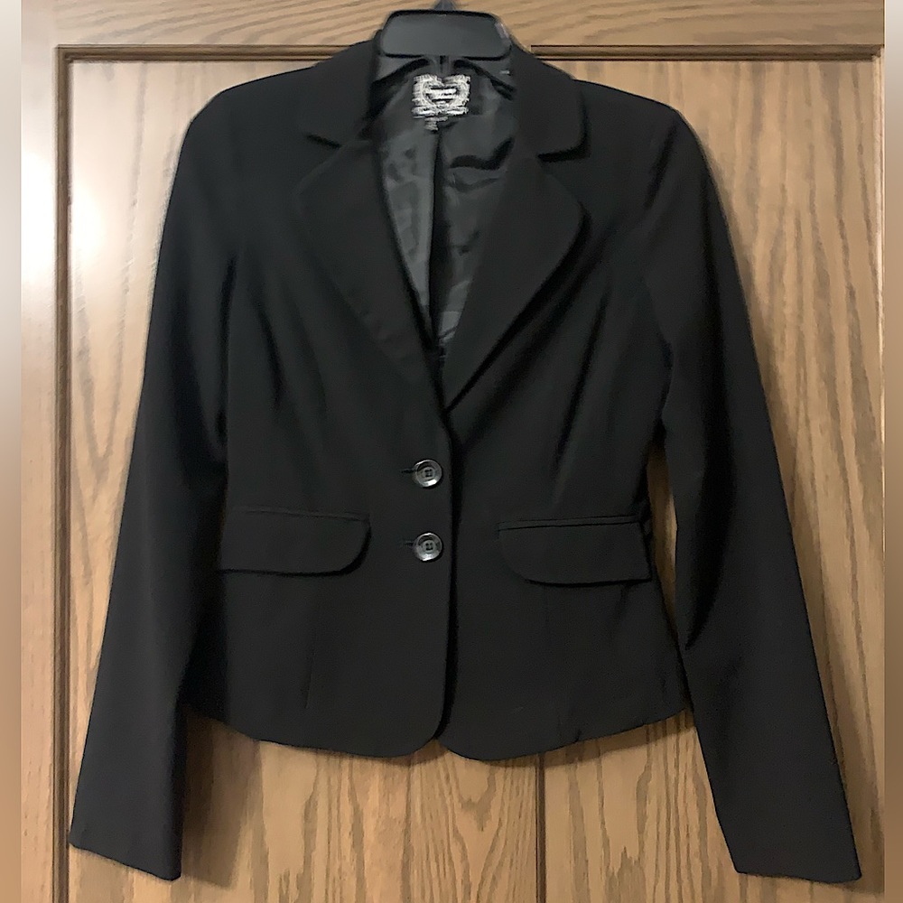 Black Double Button Suit Jacket, Sequin Hearts Brand, Small (Petite)